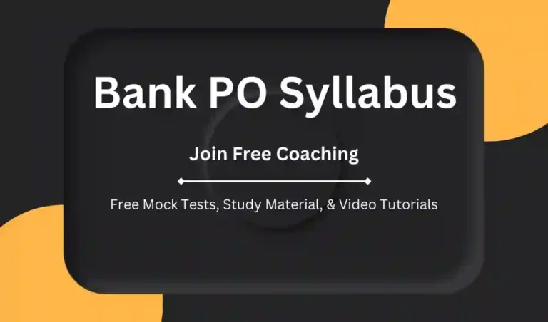 Bank PO Syllabus Online Coaching