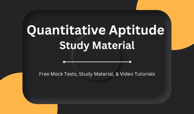 Quantitative Aptitude Best Study Material